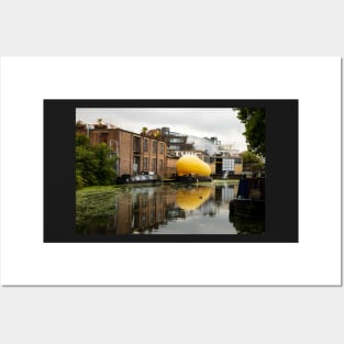 Boat reflections at Haggerston, Hackney, London Posters and Art